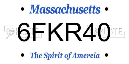 6FKR40 Massachusetts License Plate