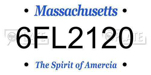 6FL2120 Massachusetts License Plate