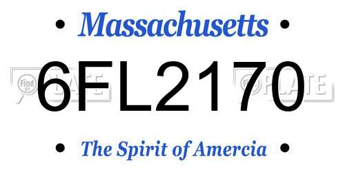 6FL2170 Massachusetts License Plate