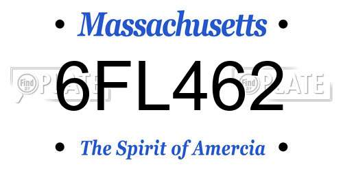 6FL462 Massachusetts License Plate