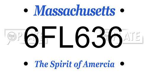6FL636 Massachusetts License Plate