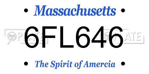 6FL646 Massachusetts License Plate