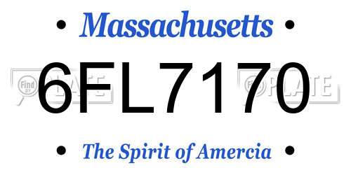 6FL7170 Massachusetts License Plate