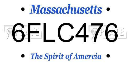 6FLC476 Massachusetts License Plate