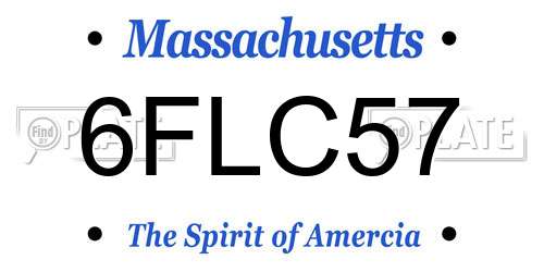 6FLC57 Massachusetts License Plate