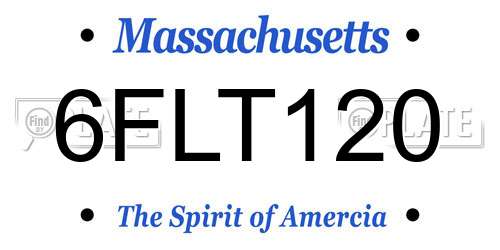 6FLT120 Massachusetts License Plate