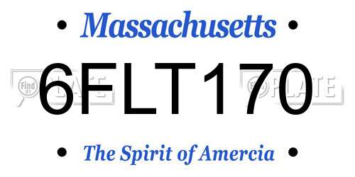 6FLT170 Massachusetts License Plate