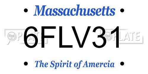 6FLV31 Massachusetts License Plate