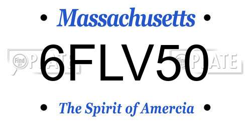6FLV50 Massachusetts License Plate