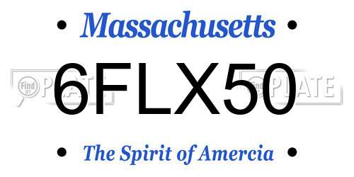 6FLX50 Massachusetts License Plate