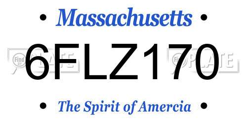 6FLZ170 Massachusetts License Plate