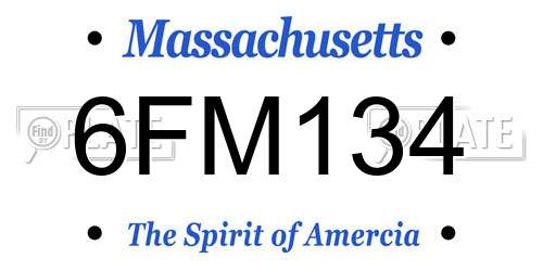 6FM134 Massachusetts License Plate