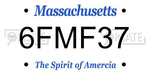 6FMF37 Massachusetts License Plate