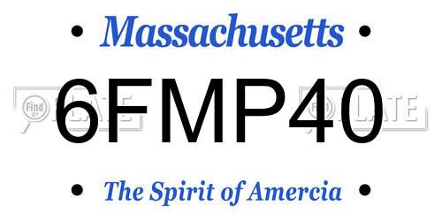 6FMP40 Massachusetts License Plate