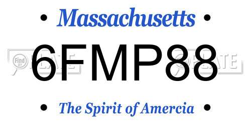 6FMP88 Massachusetts License Plate