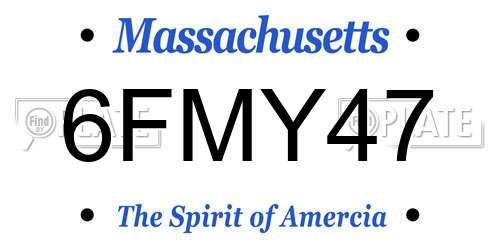 6FMY47 Massachusetts License Plate