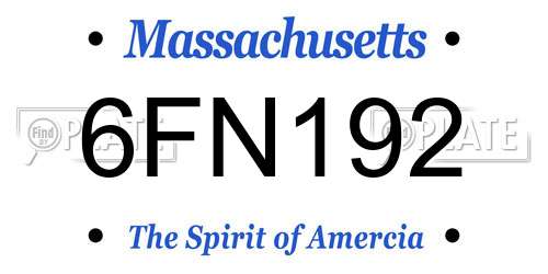6FN192 Massachusetts License Plate