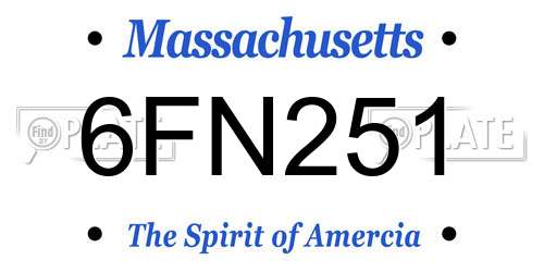 6FN251 Massachusetts License Plate