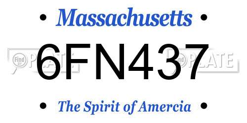 6FN437 Massachusetts License Plate