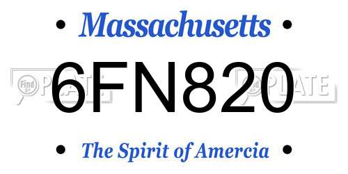 6FN820 Massachusetts License Plate