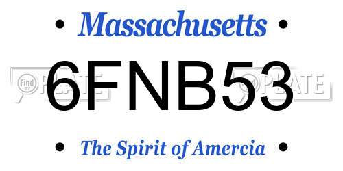 6FNB53 Massachusetts License Plate
