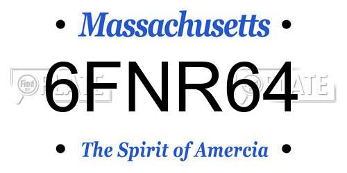 6FNR64 Massachusetts License Plate