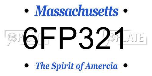 6FP321 Massachusetts License Plate