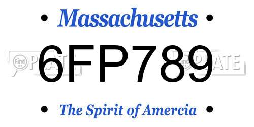 6FP789 Massachusetts License Plate