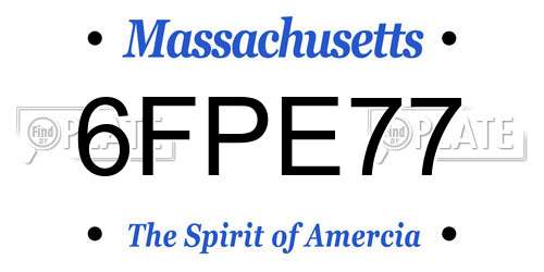 6FPE77 Massachusetts License Plate