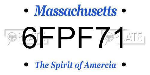 6FPF71 Massachusetts License Plate