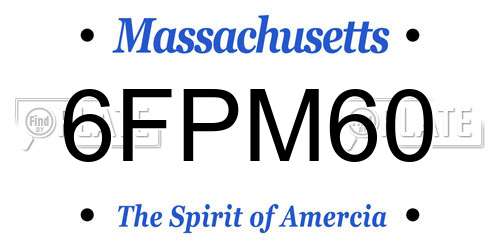 6FPM60 Massachusetts License Plate