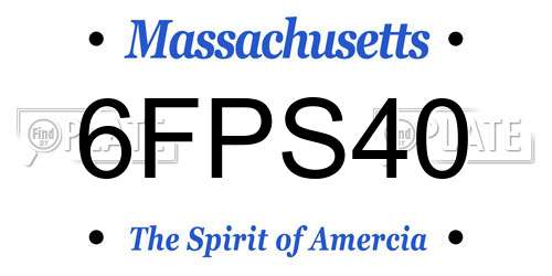 6FPS40 Massachusetts License Plate