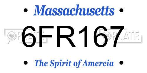6FR167 Massachusetts License Plate
