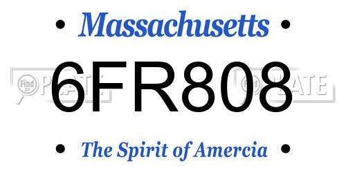 6FR808 Massachusetts License Plate