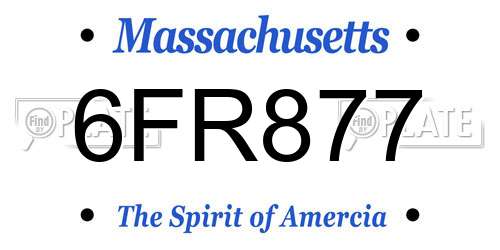 6FR877 Massachusetts License Plate