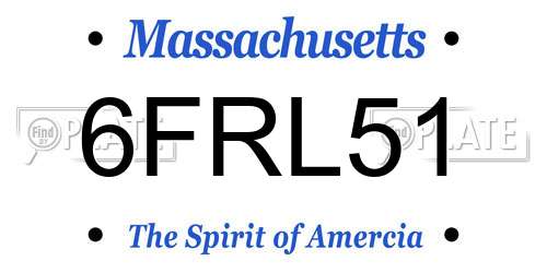 6FRL51 Massachusetts License Plate