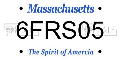 6FRS05 Massachusetts License Plate