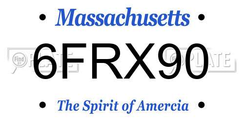6FRX90 Massachusetts License Plate