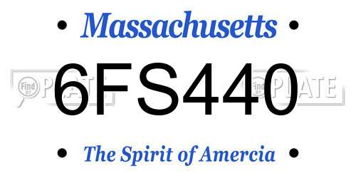 6FS440 Massachusetts License Plate