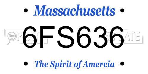 6FS636 Massachusetts License Plate