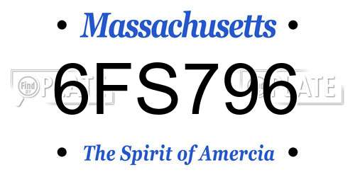 6FS796 Massachusetts License Plate