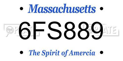 6FS889 Massachusetts License Plate