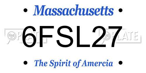 6FSL27 Massachusetts License Plate