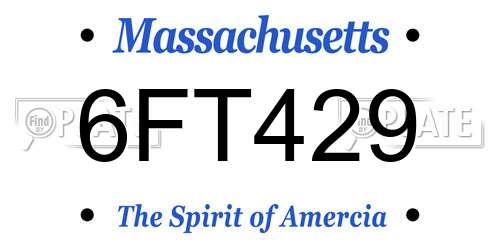 6FT429 Massachusetts License Plate