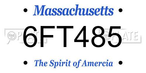 6FT485 Massachusetts License Plate