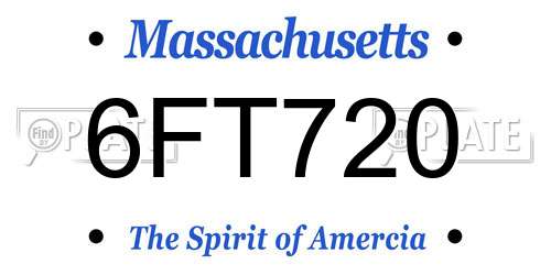6FT720 Massachusetts License Plate