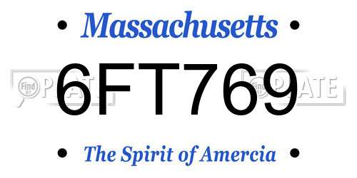 6FT769 Massachusetts License Plate