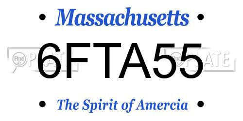 6FTA55 Massachusetts License Plate