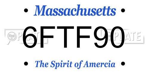 6FTF90 Massachusetts License Plate