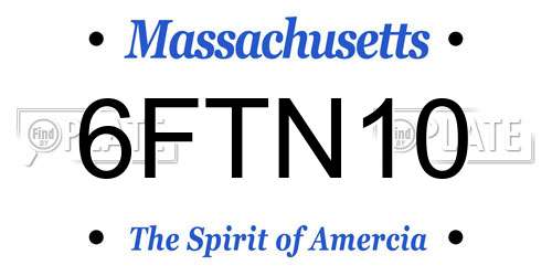 6FTN10 Massachusetts License Plate